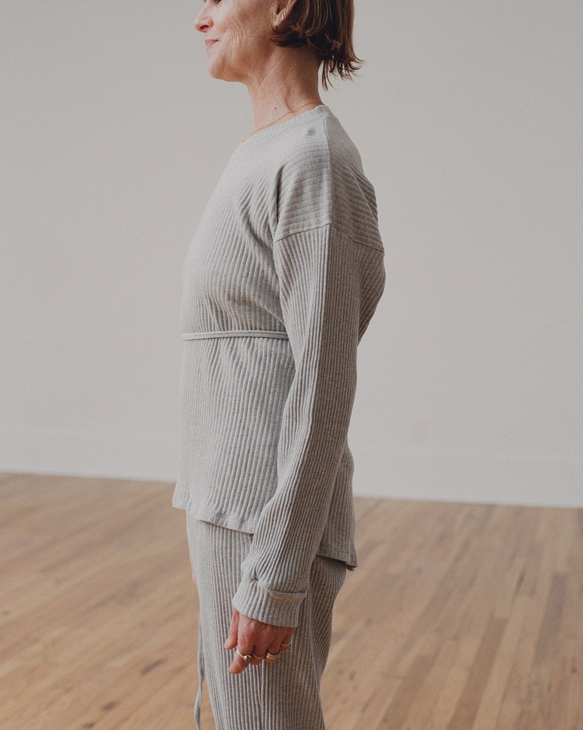 BASERANGE SHAW peysa LONG SLEEVE Grey Melange