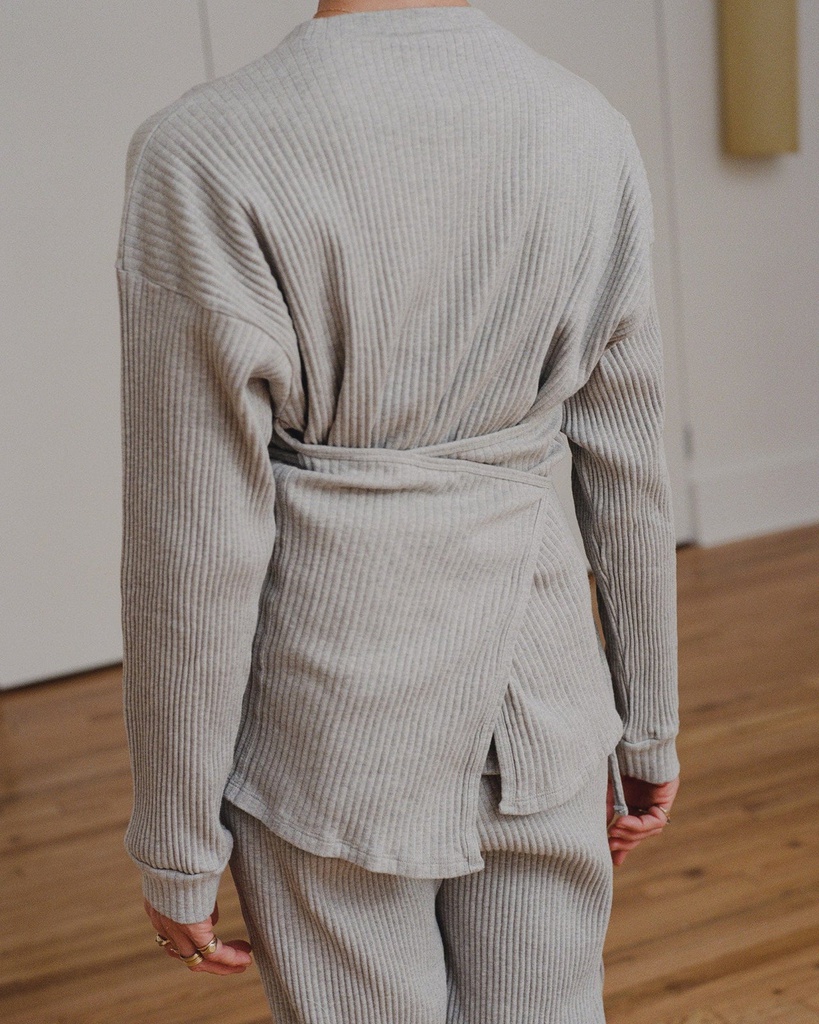 BASERANGE SHAW peysa LONG SLEEVE Grey Melange
