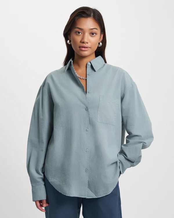 COLORFUL STANDARD skyrta Oversize shirt Steel Blue