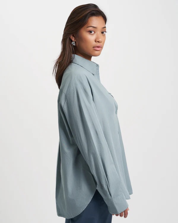 COLORFUL STANDARD skyrta Oversize shirt Steel Blue