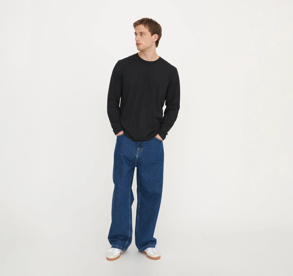 Organic Basics bolur True boxy fit Long sleeve Black
