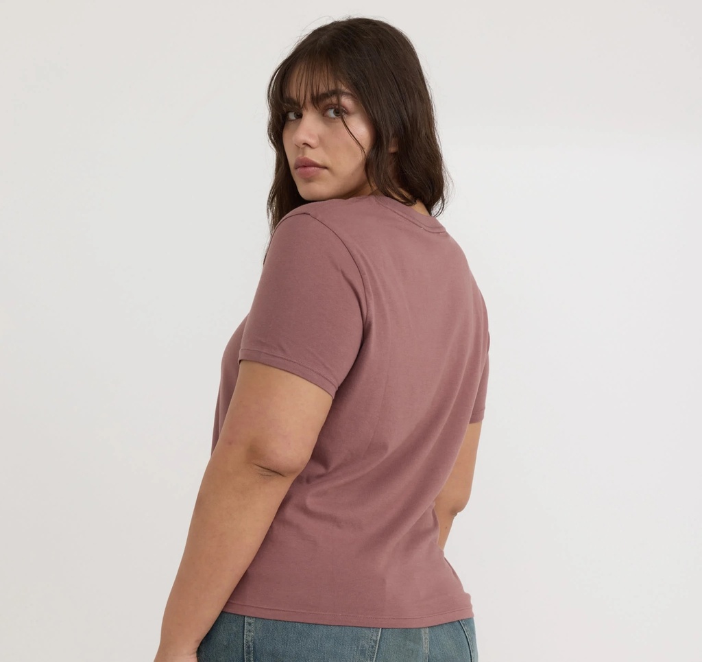 Organic Basics bolur True regular tee Rose wood
