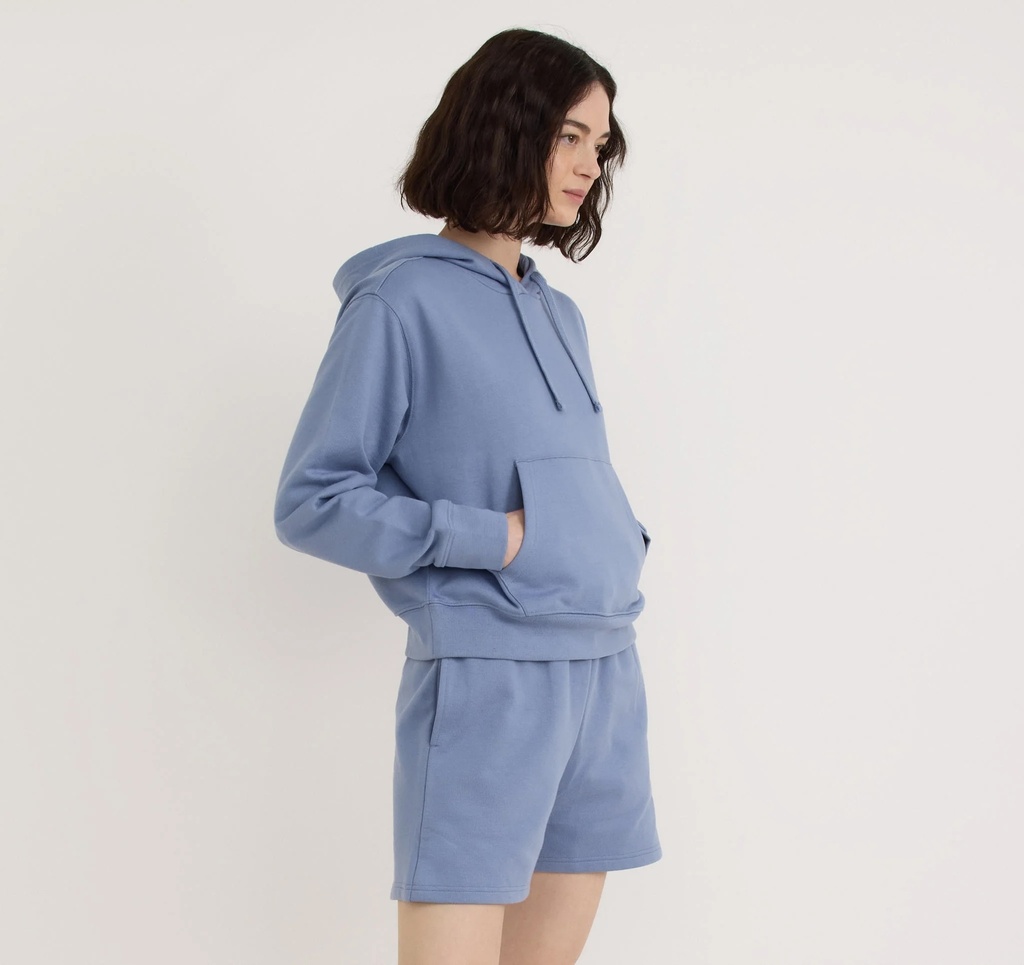 Organic Basics stuttbuxur Weekend Longline Misty blue
