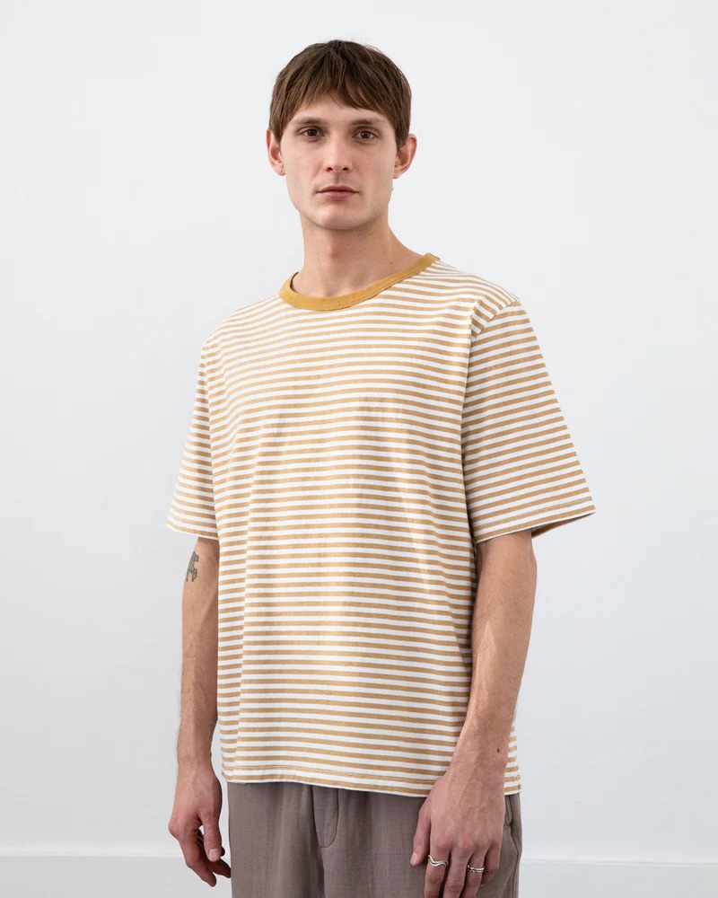 Rotholz Bolur Striped T-shirt Caramel/White