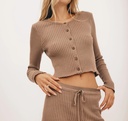 Organic Basics Peysa True Knit Cardigan Almond