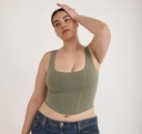 Organic Basics toppur Flex Corset Top Seaweed