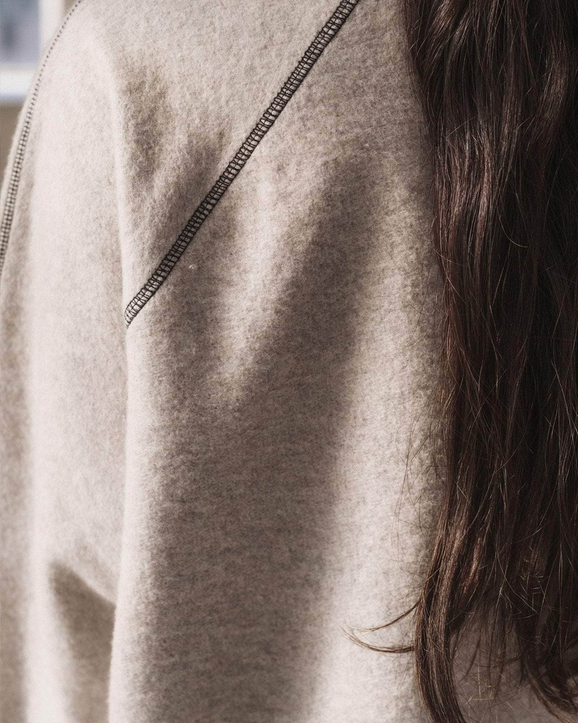 Baserange Peysa Fold turtleneck Grey Melange
