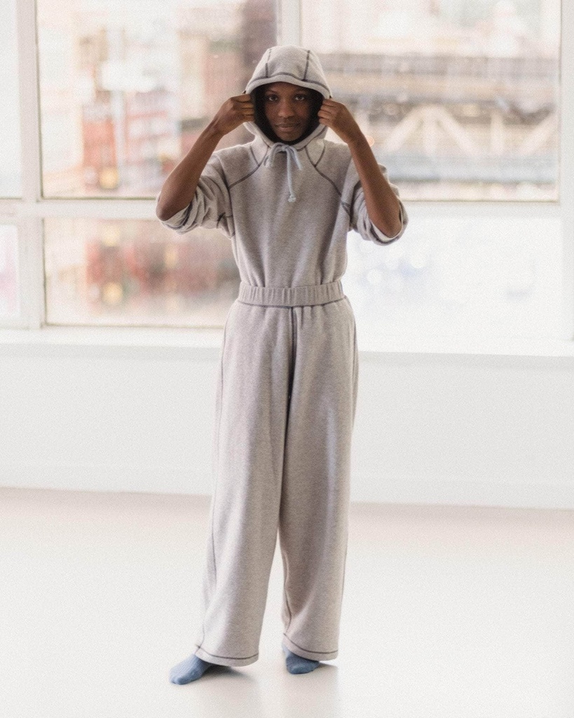 Baserange buxur Fold Sweatpants Grey Melange