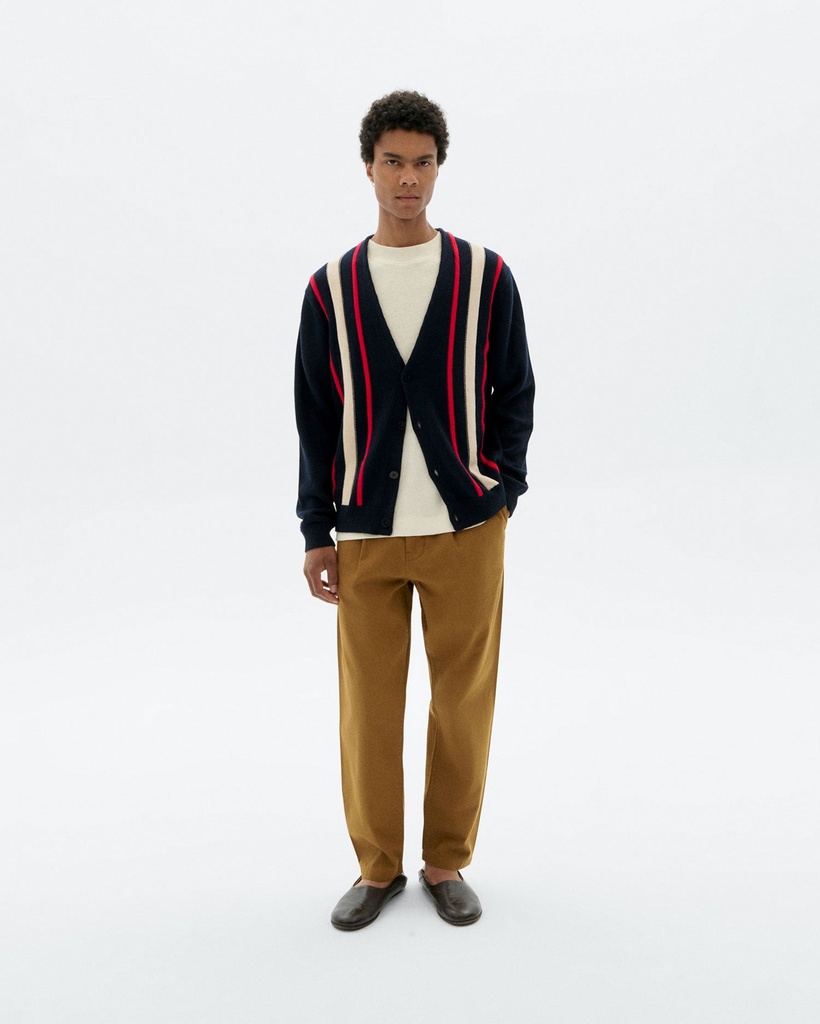 Thinking Mu Peysa Stripes Creed knitted cardi
