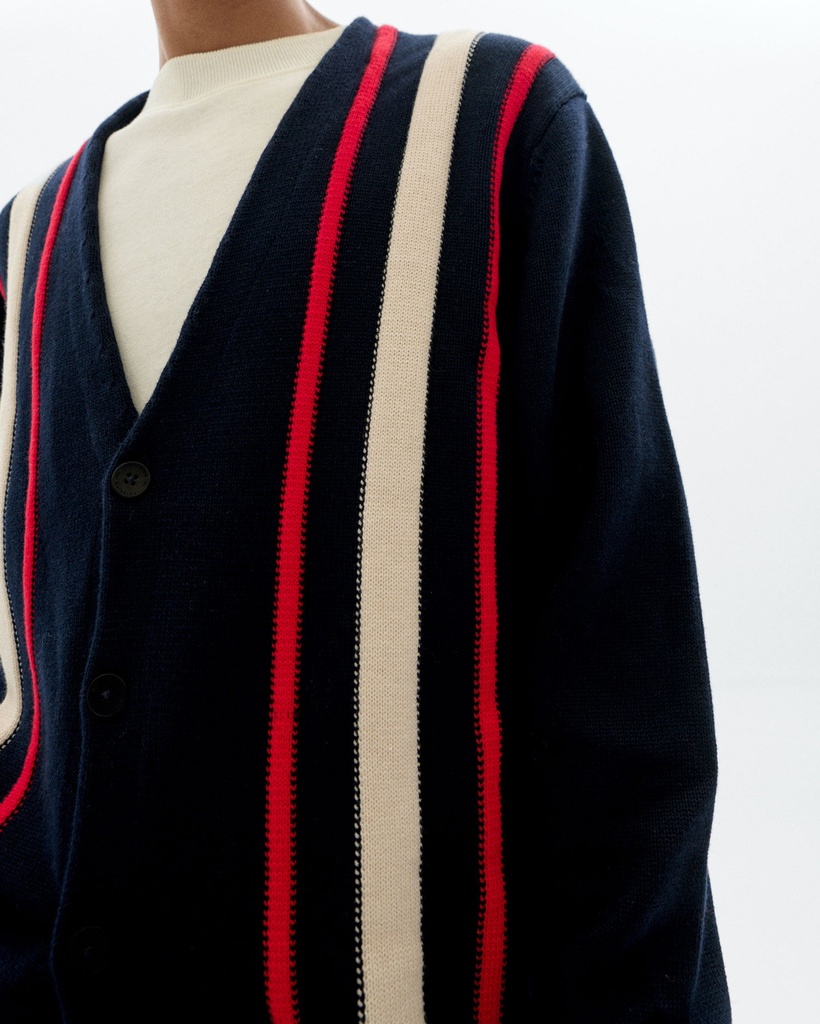 Thinking Mu Peysa Stripes Creed knitted cardi