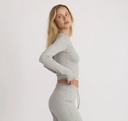 Organic Basics Bolur Everyday Scoop Neck Long Sleeve Tee Grey