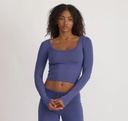 Organic Basics Bolur Everyday Scoop Neck Long Sleeve Tee Eclipse