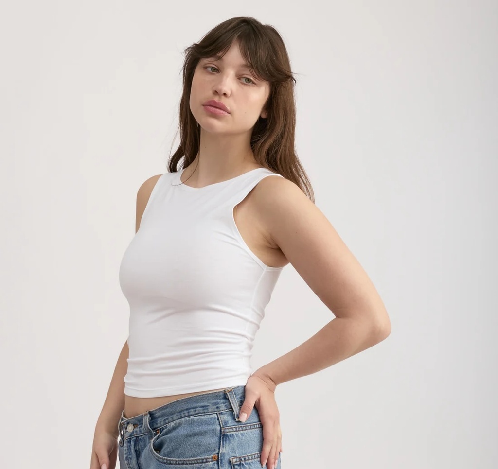 Organic Basics Bolur Everyday Boat Neck Top White