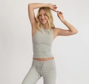 Organic Basics Bolur Everyday Boat Neck Top Grey Melange