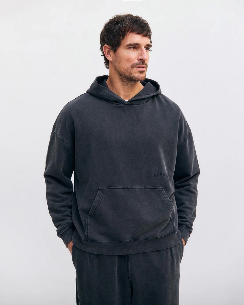 Rotholz Hettupeysa Logo Hoodie Washed Black