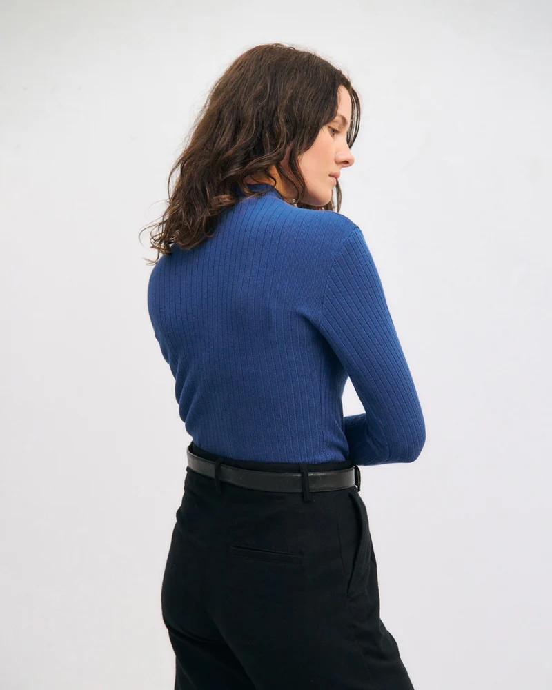 Rotholz Bolur Heavy Ribbed LS Royal Blue