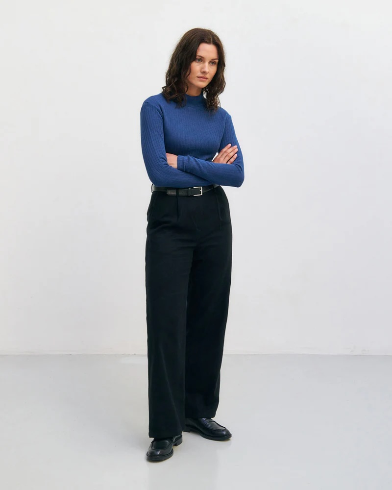 Rotholz Bolur Heavy Ribbed LS Royal Blue