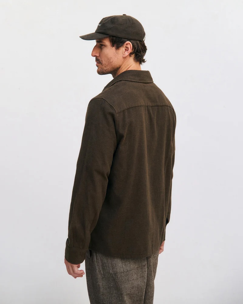 Rotholz Skyrta Flannel Casual Shirt Twill Brown