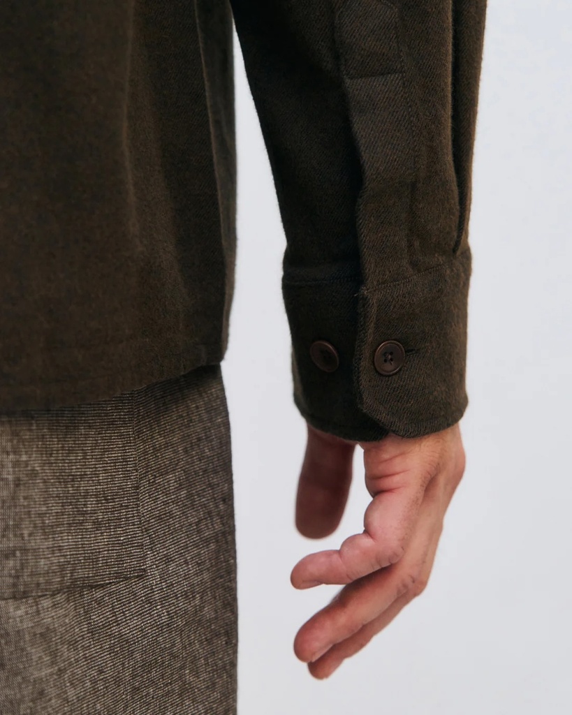 Rotholz Skyrta Flannel Casual Shirt Twill Brown