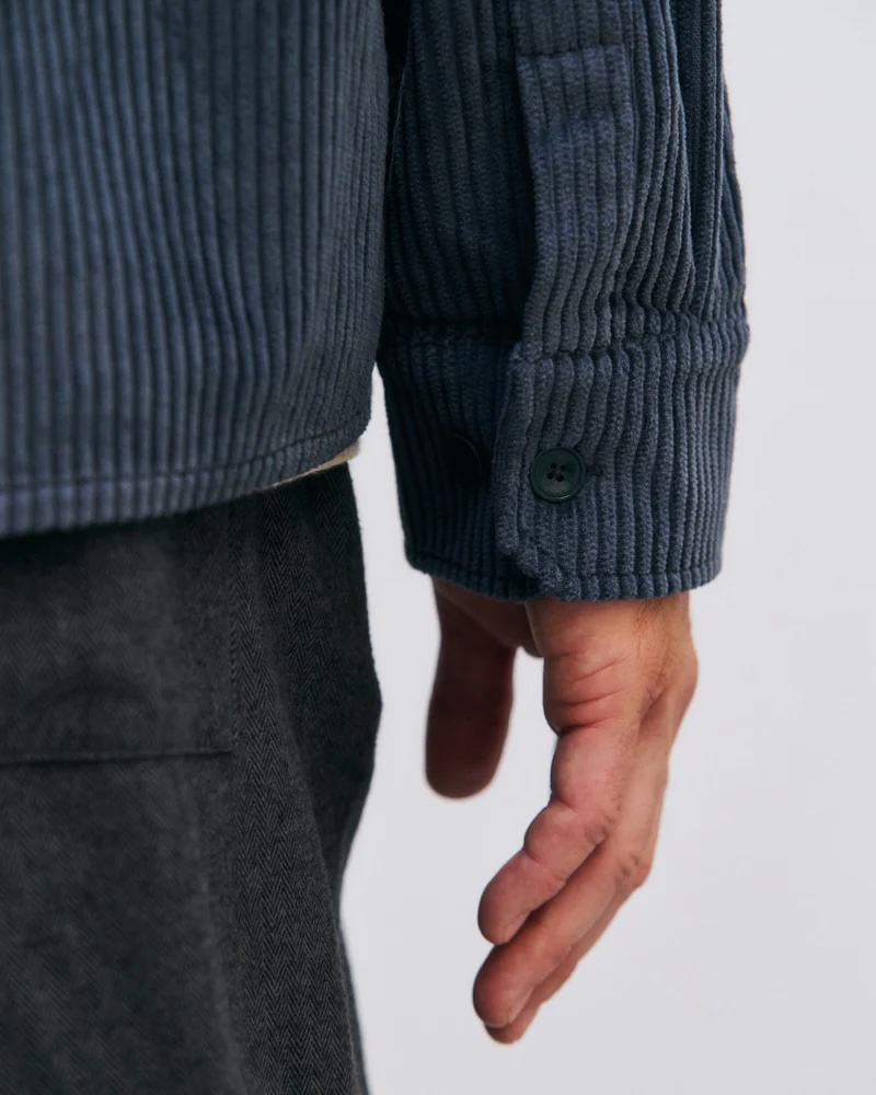 Rotholz Skyrta  Cord Casual Shirt Stone Blue