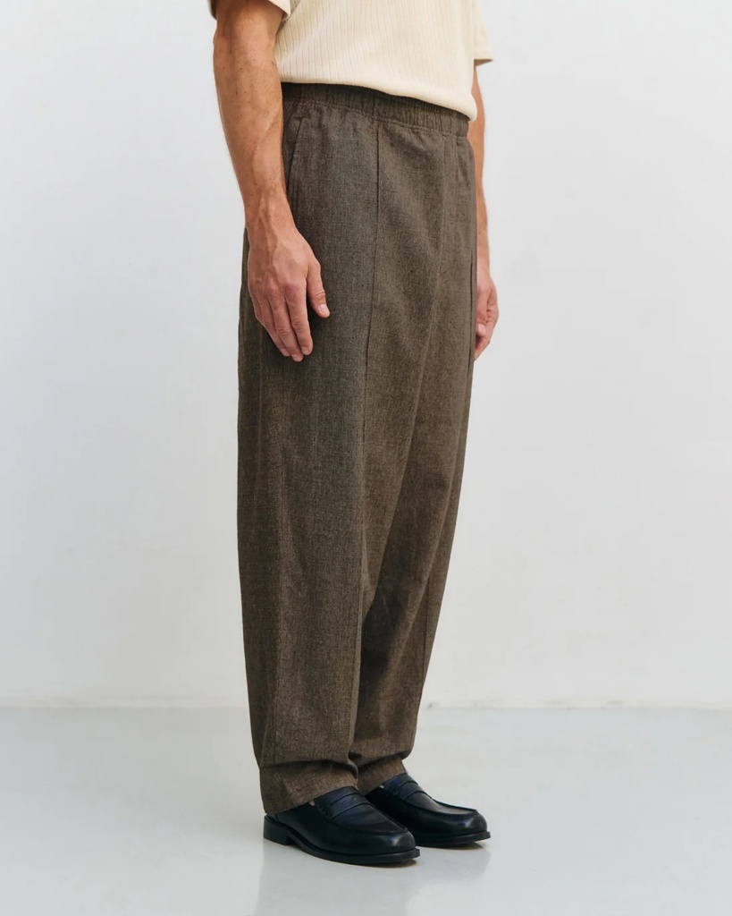 Rotholz Buxur Pleated Wide Pant Canvas Brown