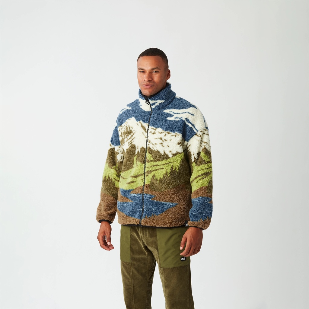 Picture peysa Hafdals Zip Fleece Cloudy Landscape Sherpa