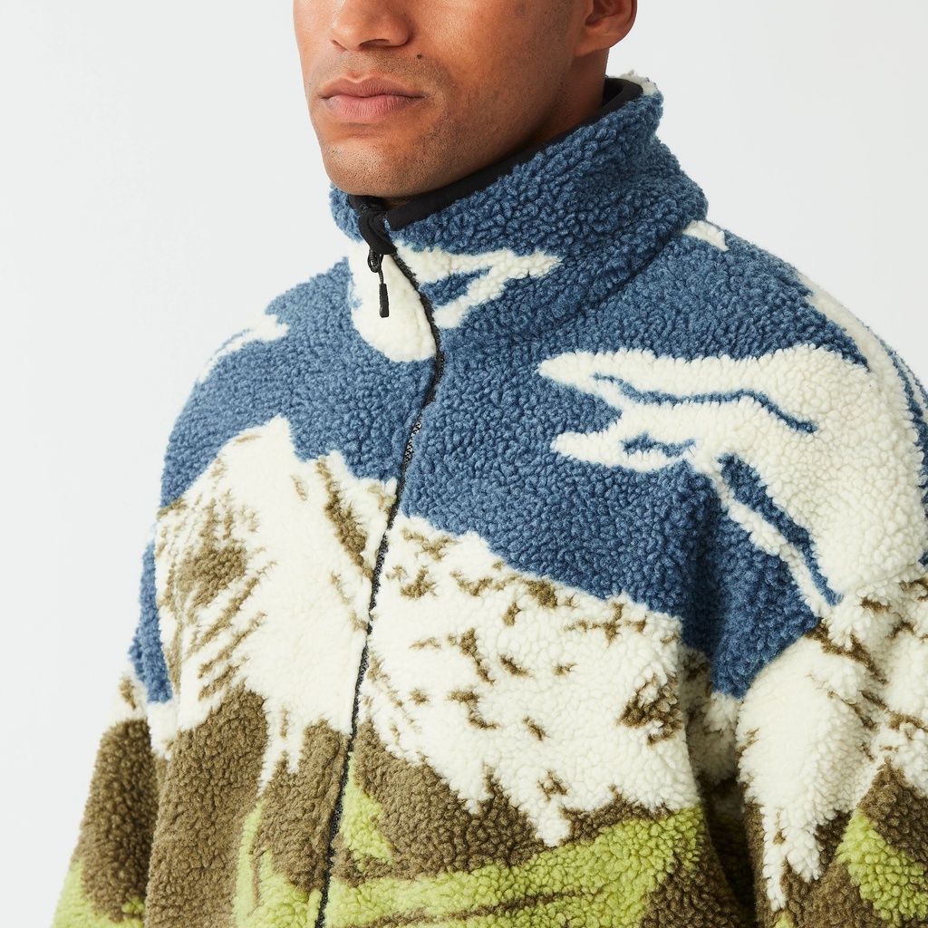Picture peysa Hafdals Zip Fleece Cloudy Landscape Sherpa