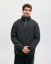 Rotholz Peysa Heavy Knit Troyer Warm Anthracite