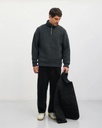Rotholz Peysa Heavy Knit Troyer Warm Anthracite