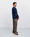 Rotholz Peysa Smiling Knit Sweatshirt Blue Melange