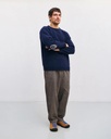 Rotholz Peysa Smiling Knit Sweatshirt Blue Melange