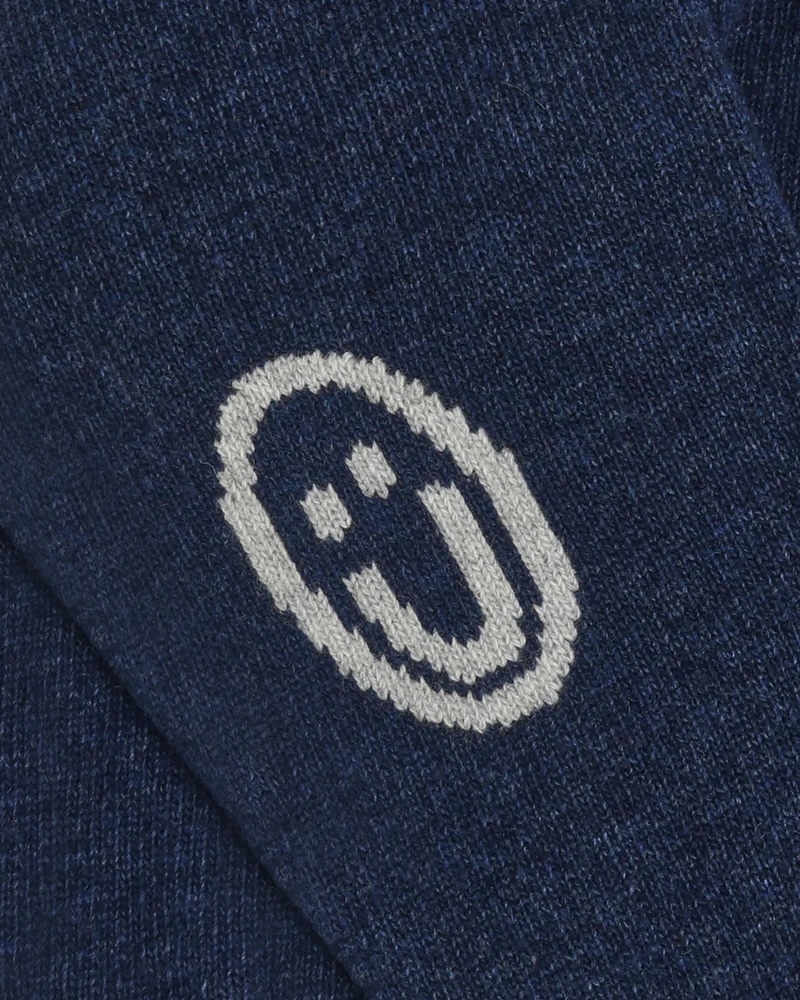 Rotholz Peysa Smiling Knit Sweatshirt Blue Melange