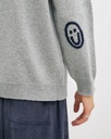 Rotholz Peysa Smiling Knit Sweatshirt Grey Melange