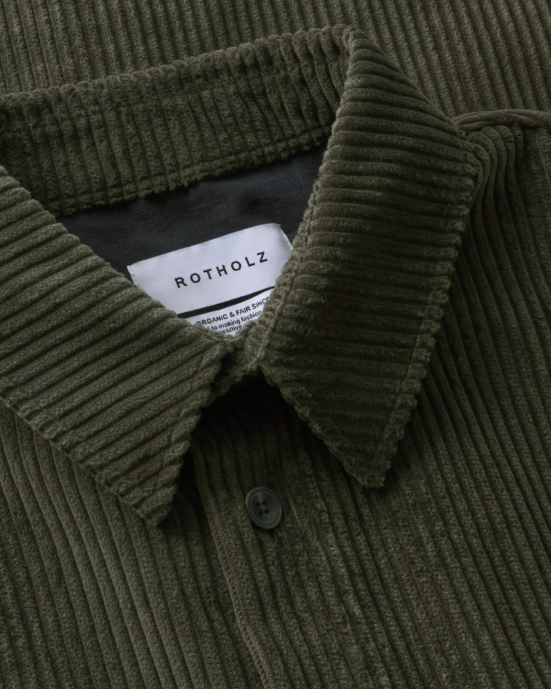 Rotholz Skyrta Cord Casual Shirt Dark Green