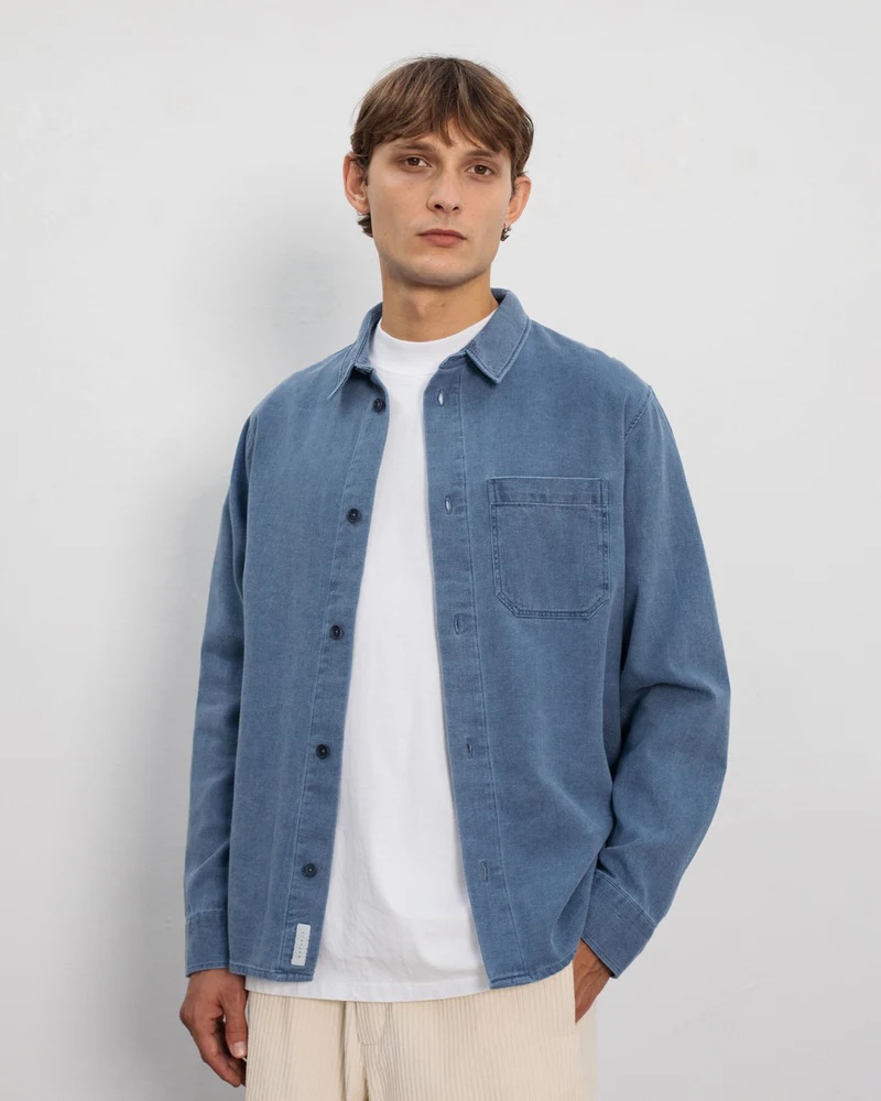 Rotholz Skyrta Denim Casual Shirt Washed Denim