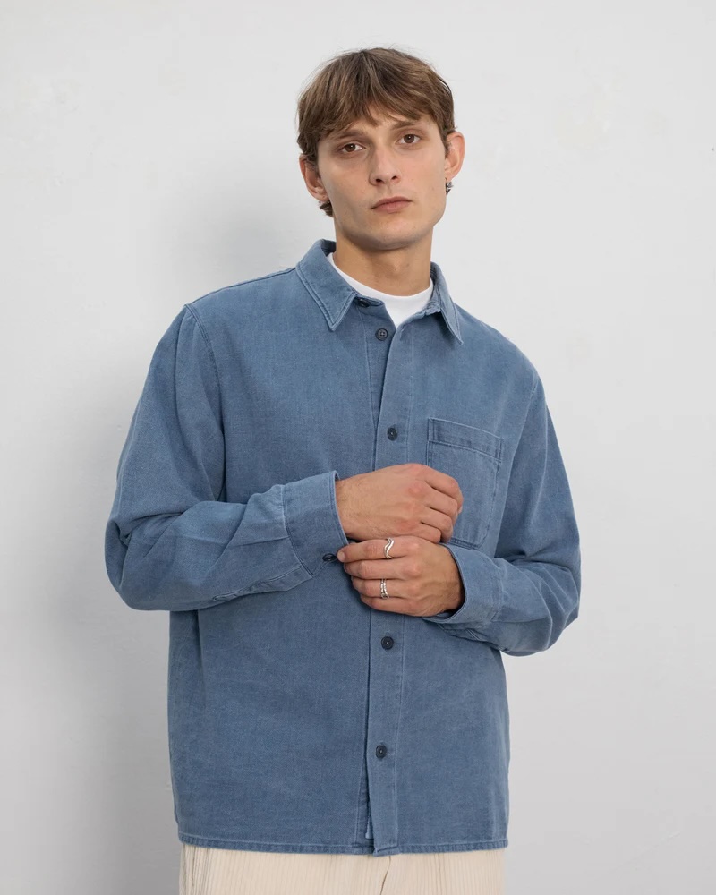 Rotholz Skyrta Denim Casual Shirt Washed Denim