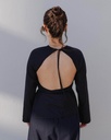 Baserange Toppur Long Sleeve Apron Top Black
