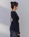 Baserange Toppur Long Sleeve Apron Top Black