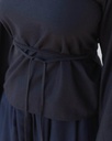 Baserange Toppur Long Sleeve Apron Top Black