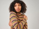 Degen peysa Retro Striped Turtleneck