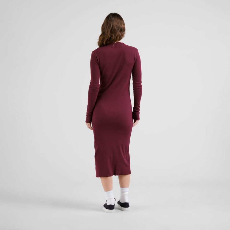 Dedicated kjóll Rib dress Lofta Fig red