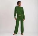 Organic Basics Buxur Soft Knit Straight Leg Pants Evergreen