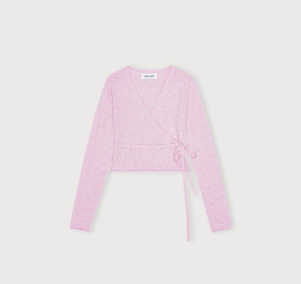 Organic Basics Peysa Fine Knit Wrap Cardigan Lavender Mist