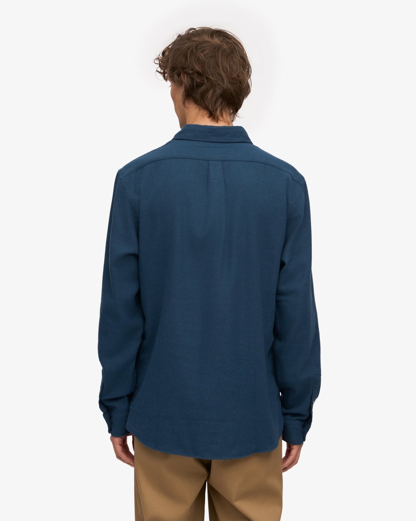 COLORFUL STANDARD skyrta Flannel shirt Petrol Blue