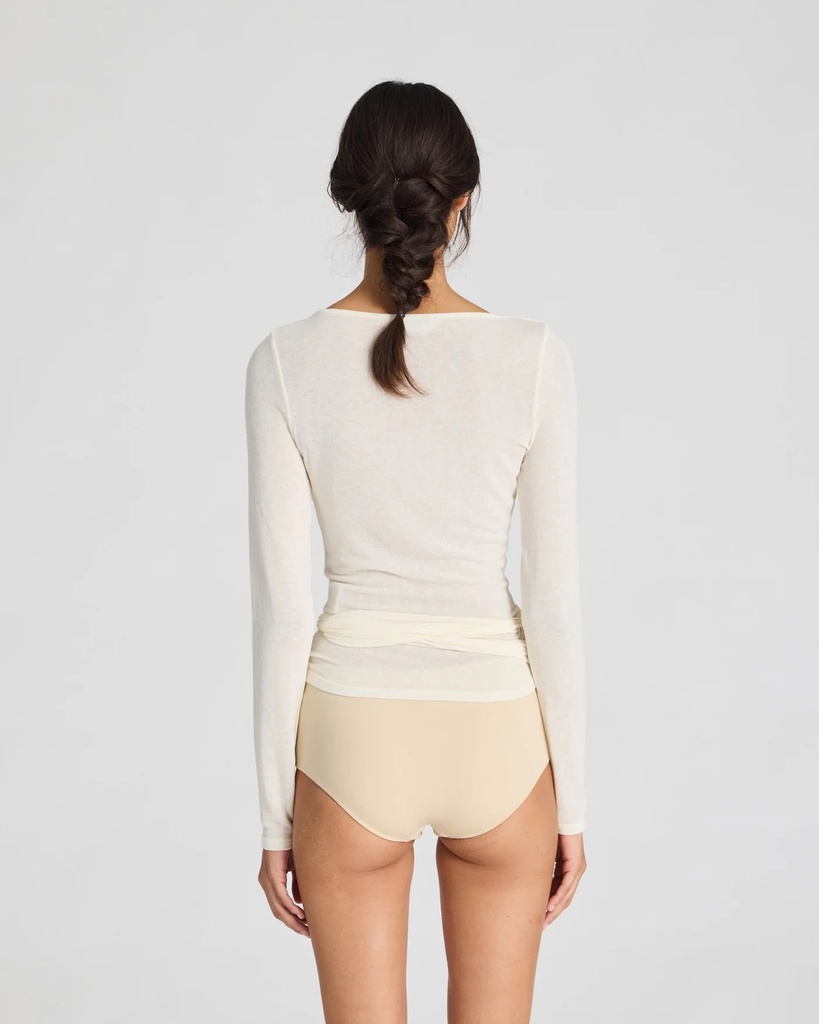 GAI-LISVA Toppur Anne Wrap LS Wool Top Off White