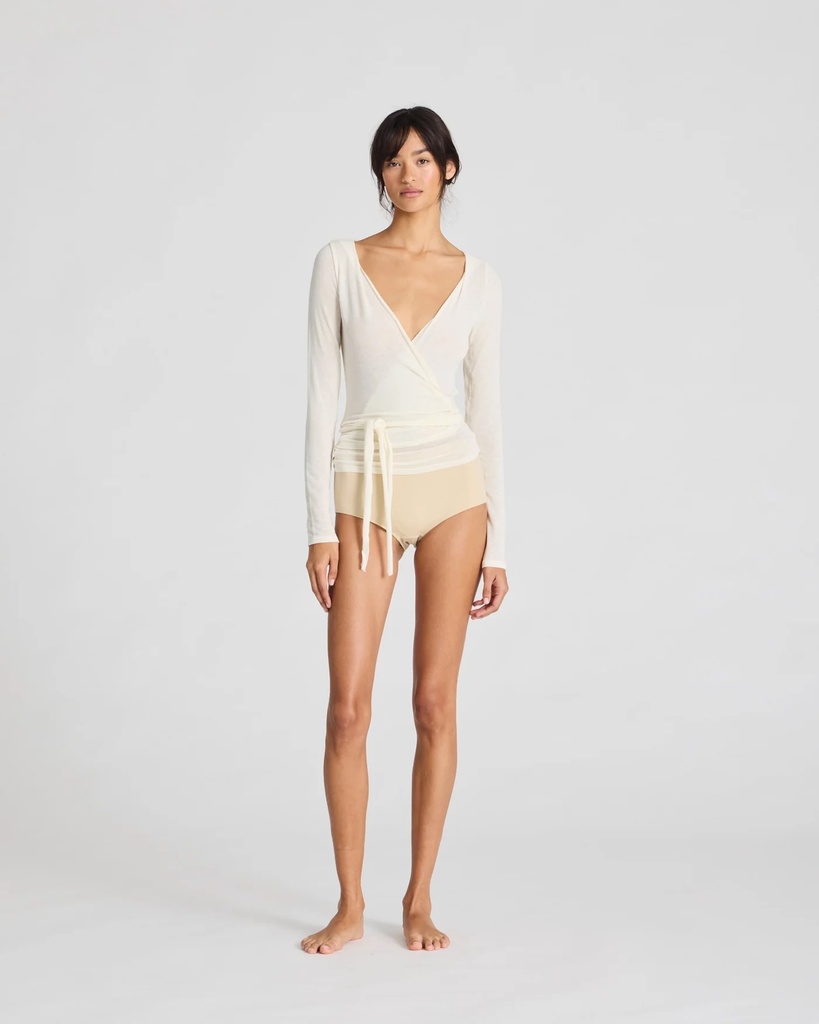 GAI-LISVA Toppur Anne Wrap LS Wool Top Off White