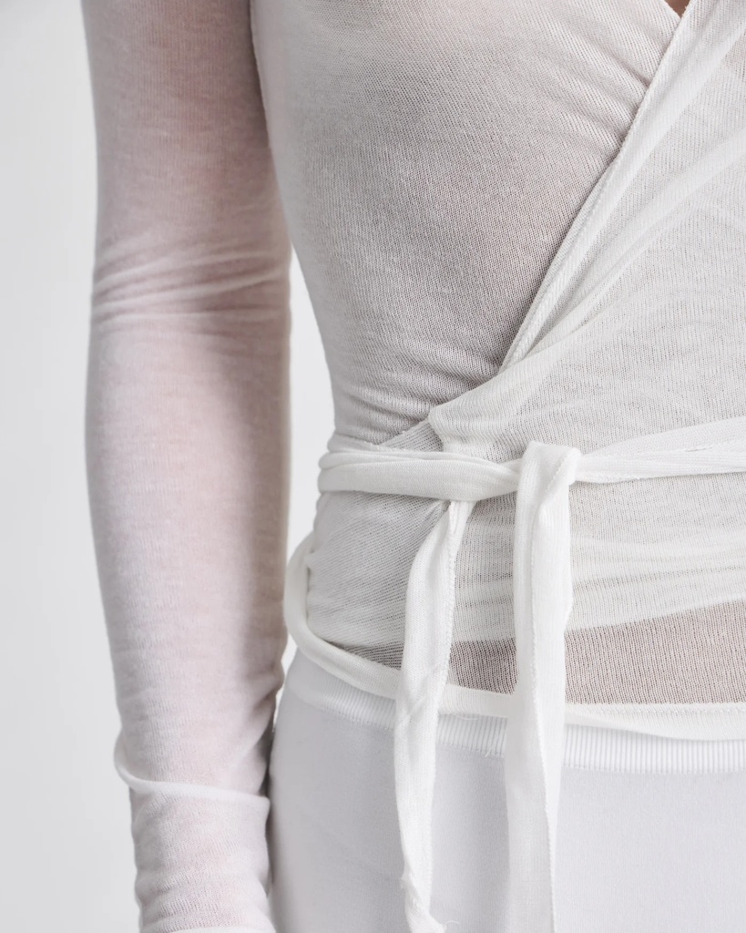 GAI-LISVA Toppur Anne Wrap LS Wool Top White