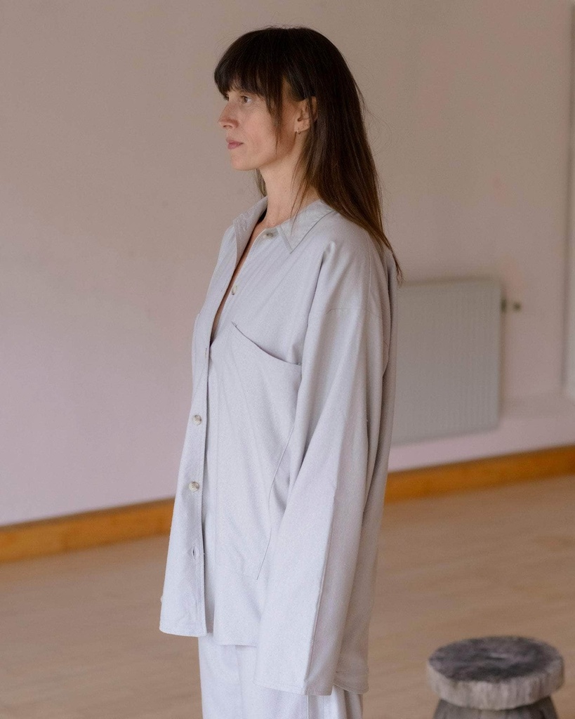 Baserange Skyrta Gren Overshirt Prun Grey