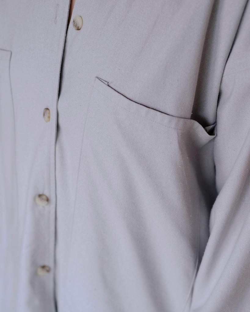 Baserange Skyrta Gren Overshirt Prun Grey