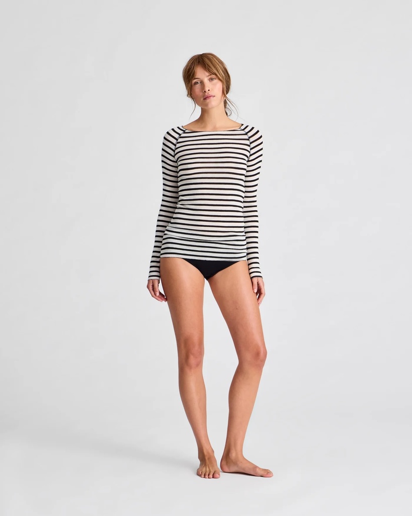 GAI+LISVA Toppur Amalie LS Sailor Wool Top Black Stripe